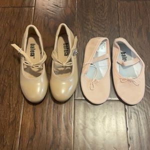Tap and ballet shoes